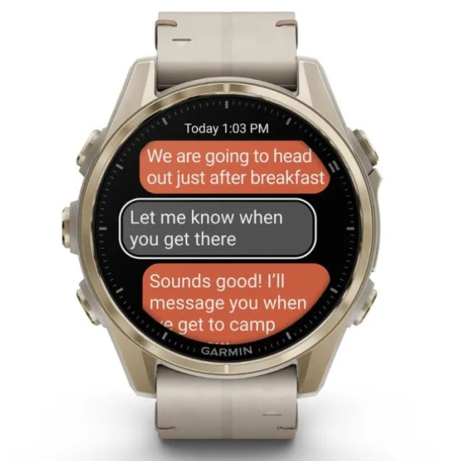 Garmin Fénix 8 43mm Amoled Zafiro Cuero Beige