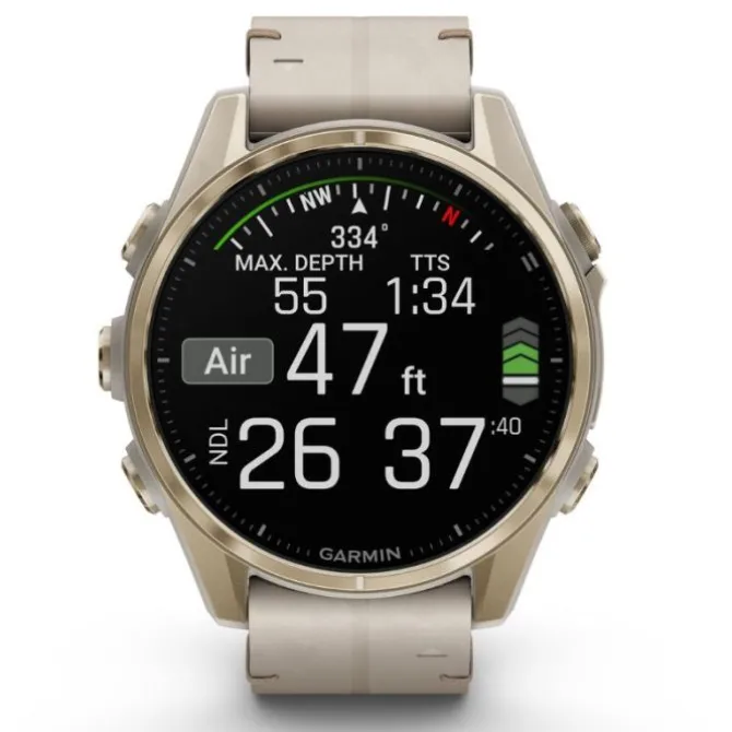 Garmin Fénix 8 43mm Amoled Zafiro Cuero Beige