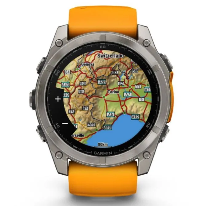 Garmin Fénix 8 51mm AMOLED Zafiro Titanio Correa Naranja