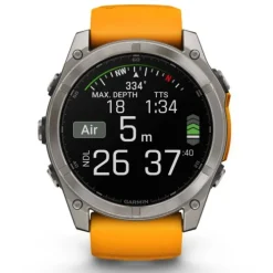 Garmin Fénix 8 51mm AMOLED Zafiro Titanio Correa Naranja
