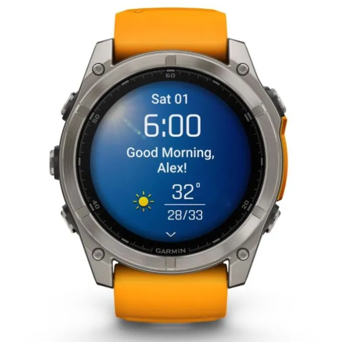 Garmin Fénix 8 51mm AMOLED Zafiro Titanio Correa Naranja