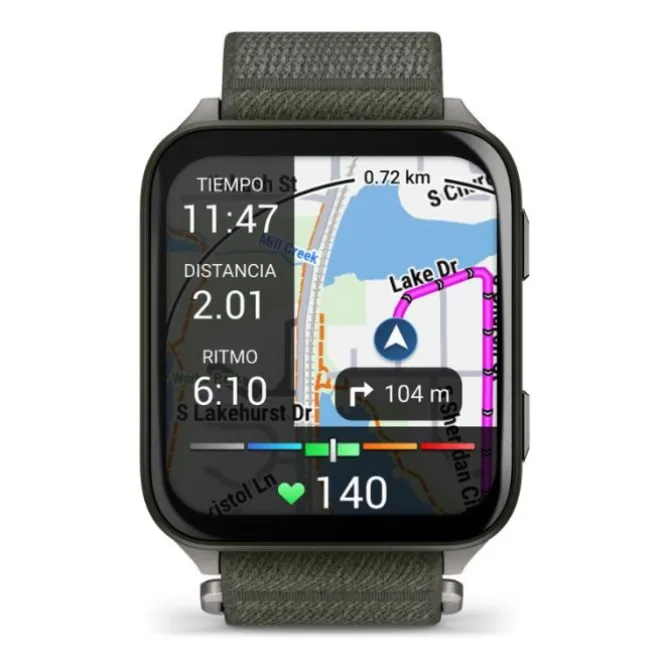 Garmin Venu X1 Titanio Correa de Nailon Verde 010-02980-03