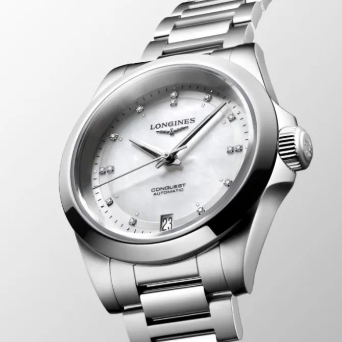 Longines Conquest Automatico Diamantes Madre Perla 34mm