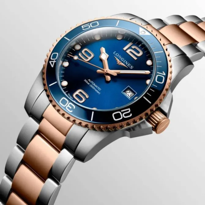 Longines HydroConquest Automático 41 mm Azul PVD Oro Rosa
