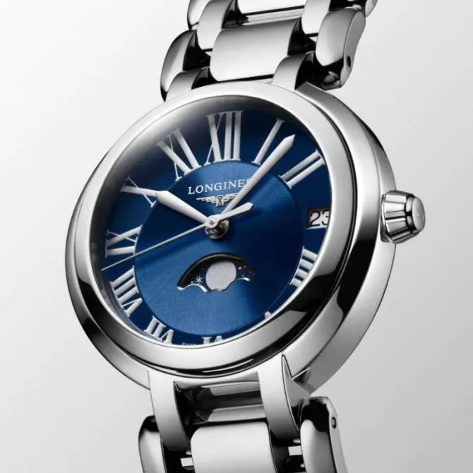 Longines PrimaLuna 30.5 mm Cuarzo Fase Lunar Azul