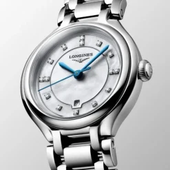 Longines PrimaLuna 30 mm Cuarzo Esfera Madre Perla Diamantes