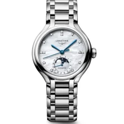 Longines PrimaLuna 34 mm Diamantes Madre Perla Fase Lunar