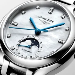 Longines PrimaLuna 34 mm Diamantes Madre Perla Fase Lunar