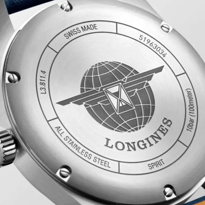 Longines Spirit Automatico 42 mm Esfera Azul L3.811.4.93.0