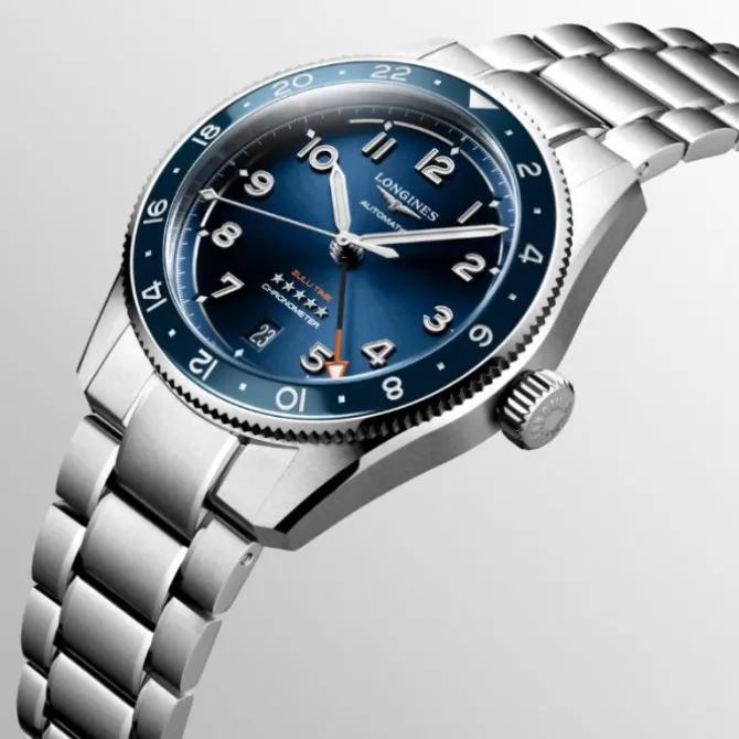 Longines Spirit Zulu Time GMT Azul 39mm