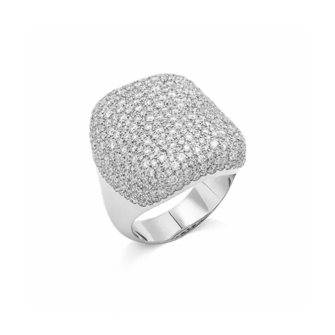 Mattioli Puzzle Arlecchino - Anillo en oro blanco y diamantes 3.32 quilates