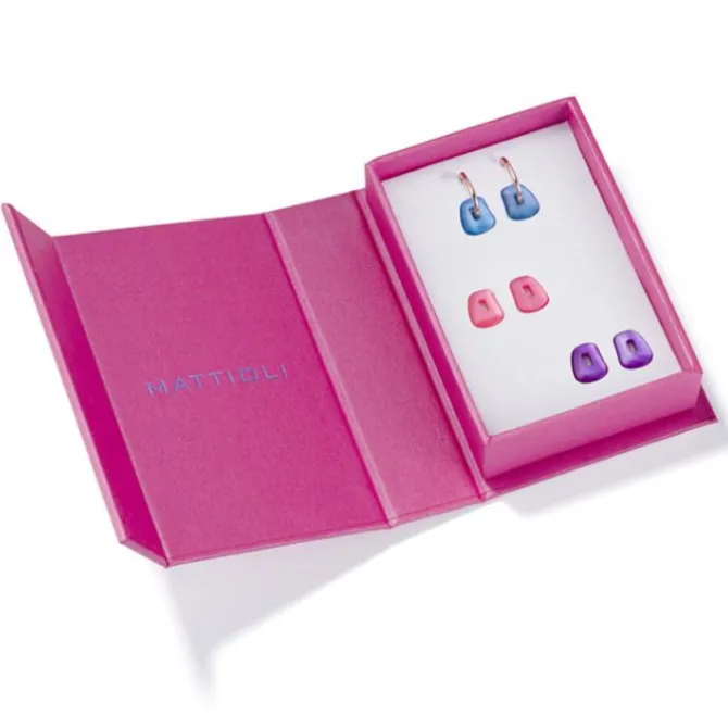 Mattioli Puzzle Box - Pendientes Mini Puzzle en oro rosa