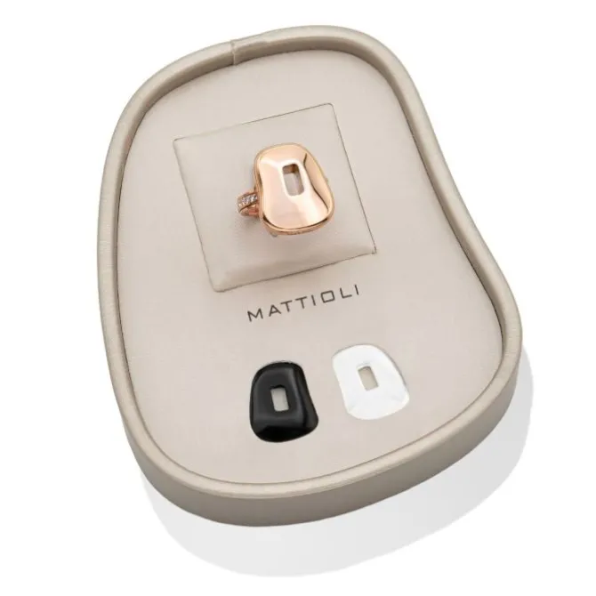 Mattioli Puzzle Ceramic Ring Box - Anillo en oro rosa y diamantes brown