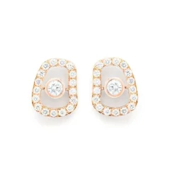 Mattioli Puzzle Diamonds - Pendientes de oro rosa con diamantes blancos 0.74 quilates