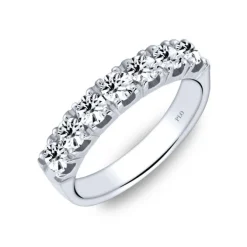 Media alianza de oro blanco con diamantes 1,00 quilates