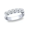 Media alianza de oro blanco con diamantes 0,75 quilates