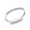 Media Alianza de oro blanco y diamantes de 0.05 quilates