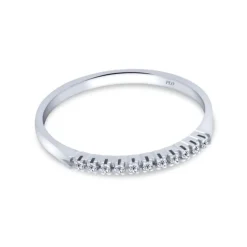 Media Alianza de oro blanco y diamantes de 0.05 quilates