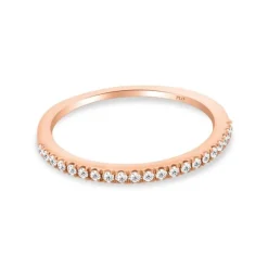 Media Alianza de oro rosa y diamantes de 0.15 quilates