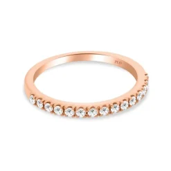 Media Alianza de oro rosa y diamantes de 0.22 quilates