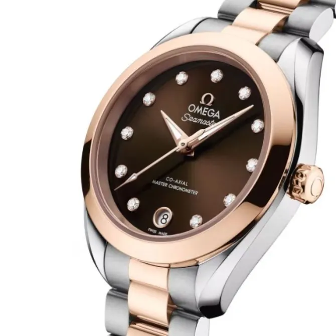 OMEGA Seamaster Aqua Terra 150M 30 mm Marrón Diamantes