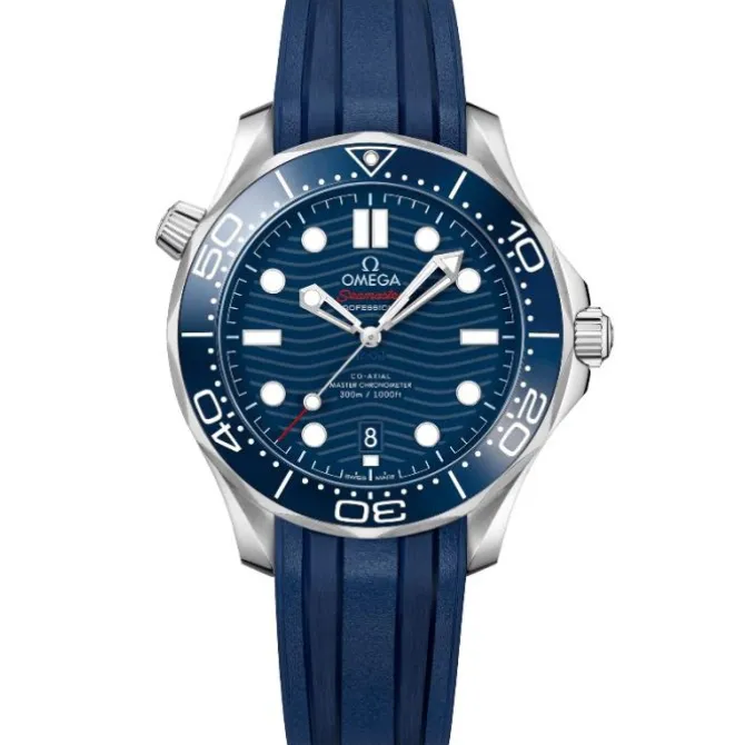 OMEGA Seamaster Diver 300M Co-Axial 42 mm Caucho Azul