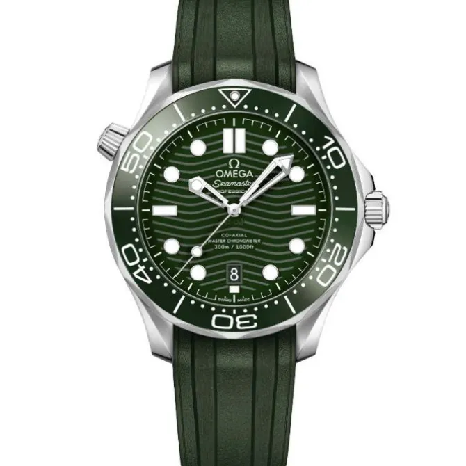 OMEGA Seamaster Diver 300M Co-Axial Master Chronometer Caucho Verde 42 mm
