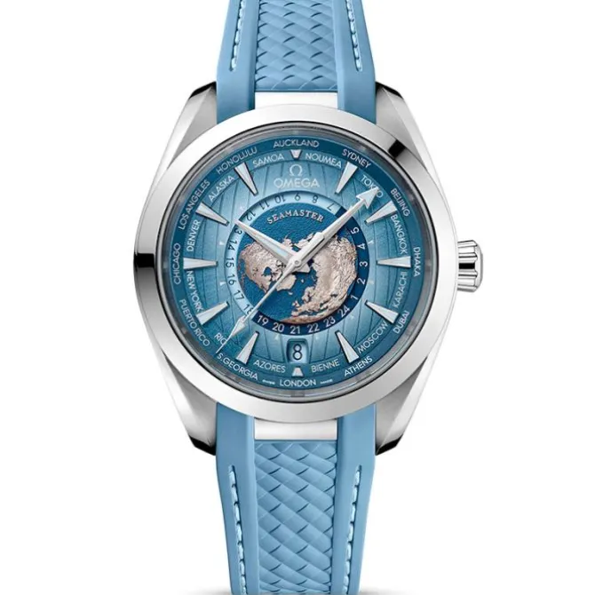 OMEGA Seamaster GMT Worldtimer Caucho Azul 43mm