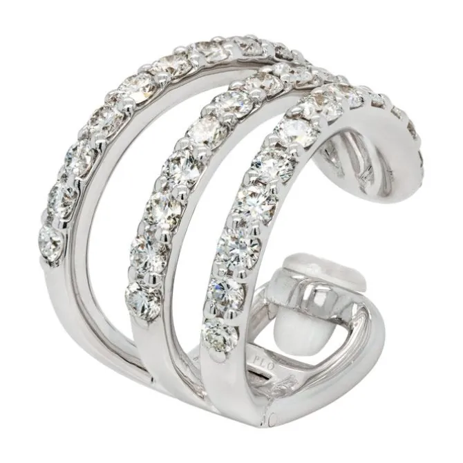 Pendiente ear cuff de oro blanco y diamantes