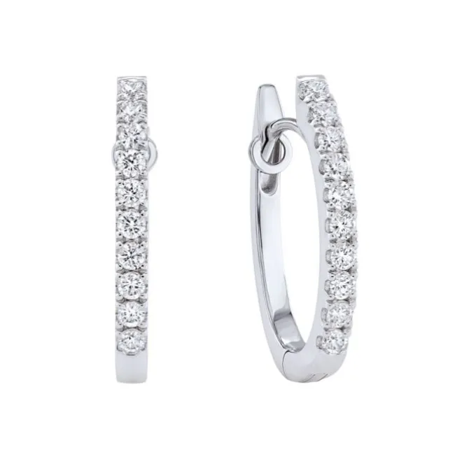 Pendientes de aro de oro blanco y diamantes 0,40 quilates