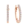 Pendientes de aro de oro rosa y diamantes 0,14 quilates
