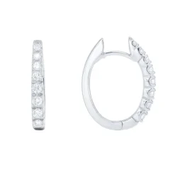 Pendientes de aro de oro blanco y diamantes 0.44 quilates