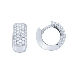 Pendientes de aro de oro blanco y diamantes 0.48 quilates
