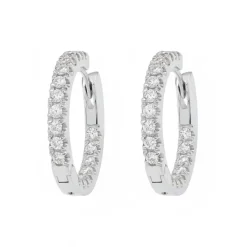 Pendientes de aro en oro blanco con diamantes 0.80 quilates