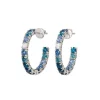 Pendientes de aro en oro blanco con diamantes 0.20 quilates y zafiros 3.93 quilates