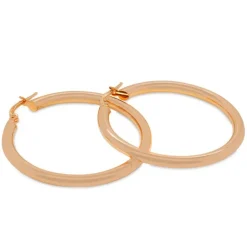 Pendientes de aro redondo en oro rosa