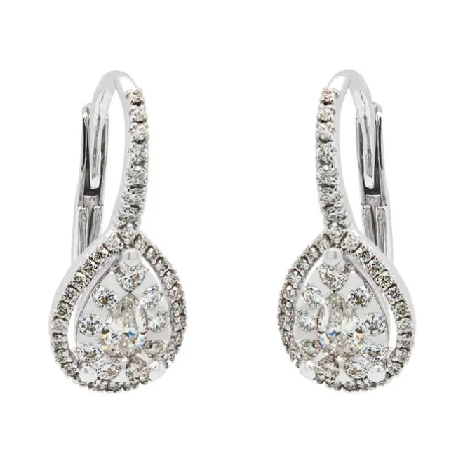 Pendientes de novia en oro blanco y diamante de 0.60 quilates