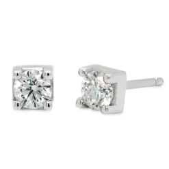 Pendientes de oro blanco y diamantes de 0.50 quilates