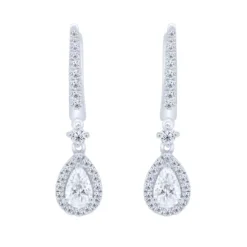 Pendientes de oro blanco y diamantes 0.99 quilates