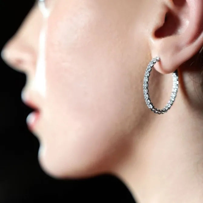 Pendientes de oro blanco y diamantes 3.30 quilates