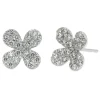 Pendientes de oro blanco y flor de diamantes 1,19 quilates