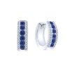 Pendientes de oro blanco, diamantes 0.17 quilates y zafiros 0.51 quilates