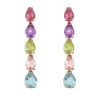 Pendientes de oro rosa con piedras de colores