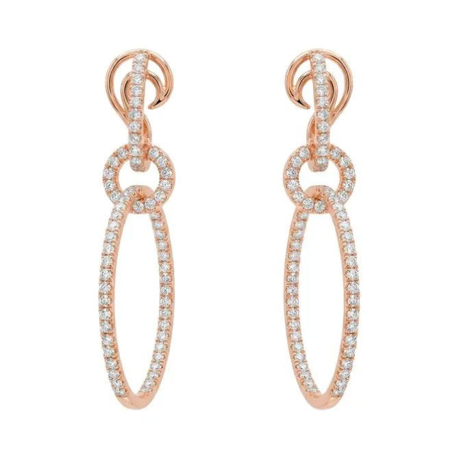 Pendientes de oro rosa y diamantes 1.80 quilates