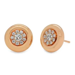 Pendientes de oro rosa y diamantes de 0.77 quilates