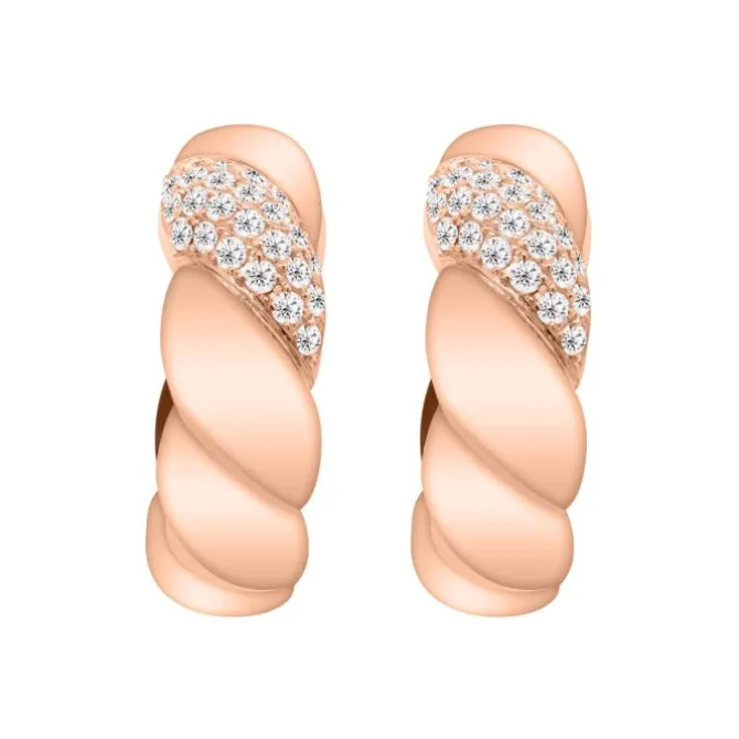 Pendientes de oro rosa y diamantes de 0.63 quilates