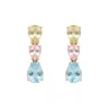 Pendientes de oro rosa y piedras de colores