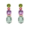 Pendientes de piedras de colores y brillantes con 0,10 quilates
