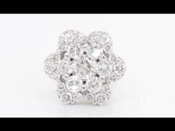 Pendientes flor de oro blanco con diamantes 0,90 quilates