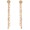 Pendientes largos de oro rosa y diamantes